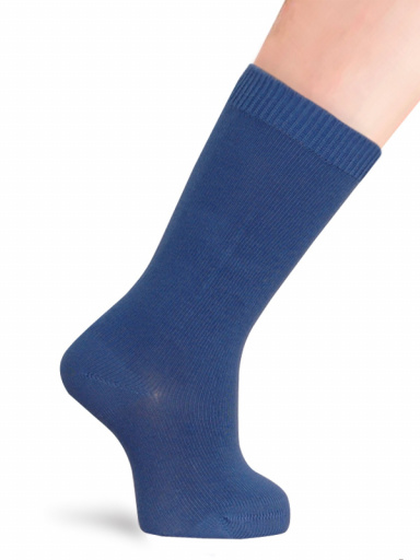 Calcetines Altos Lisos Azul Francia Bluefrance