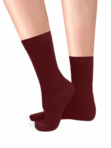 Calcetines 100%Algodón Mujer Granate Maroon