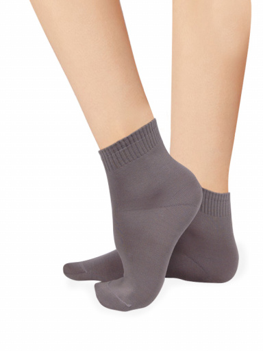 Calcetines cortos hilo fino Gris Grey