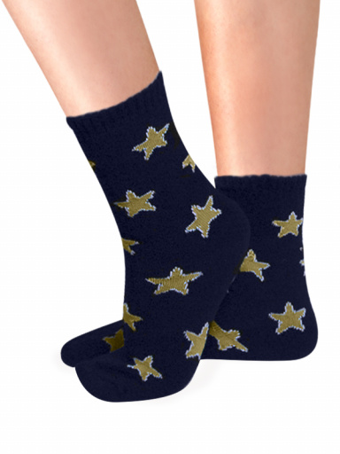 Calcetines Lana Merino Estrellas Marino Navyblue