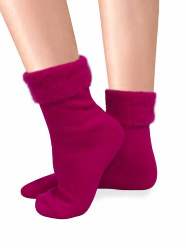 Calcetines Suaves Cardados Rizo Fucsia Fuchsia