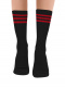 Calcetines Rayas Deportivos Negro-Rojo Black-Red