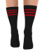 Calcetines Rayas Deportivos Negro-Rojo Black-Red