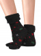 Calcetines Suaves Cardados Copos Nieve Negro Black