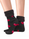 Calcetines Suaves Cardados Corazones Antracita Antracite