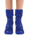 Calcetines Suaves Cardados Copos Nieve Azul Blue