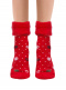 Calcetines Suaves Cardados Copos Nieve Rojo Red